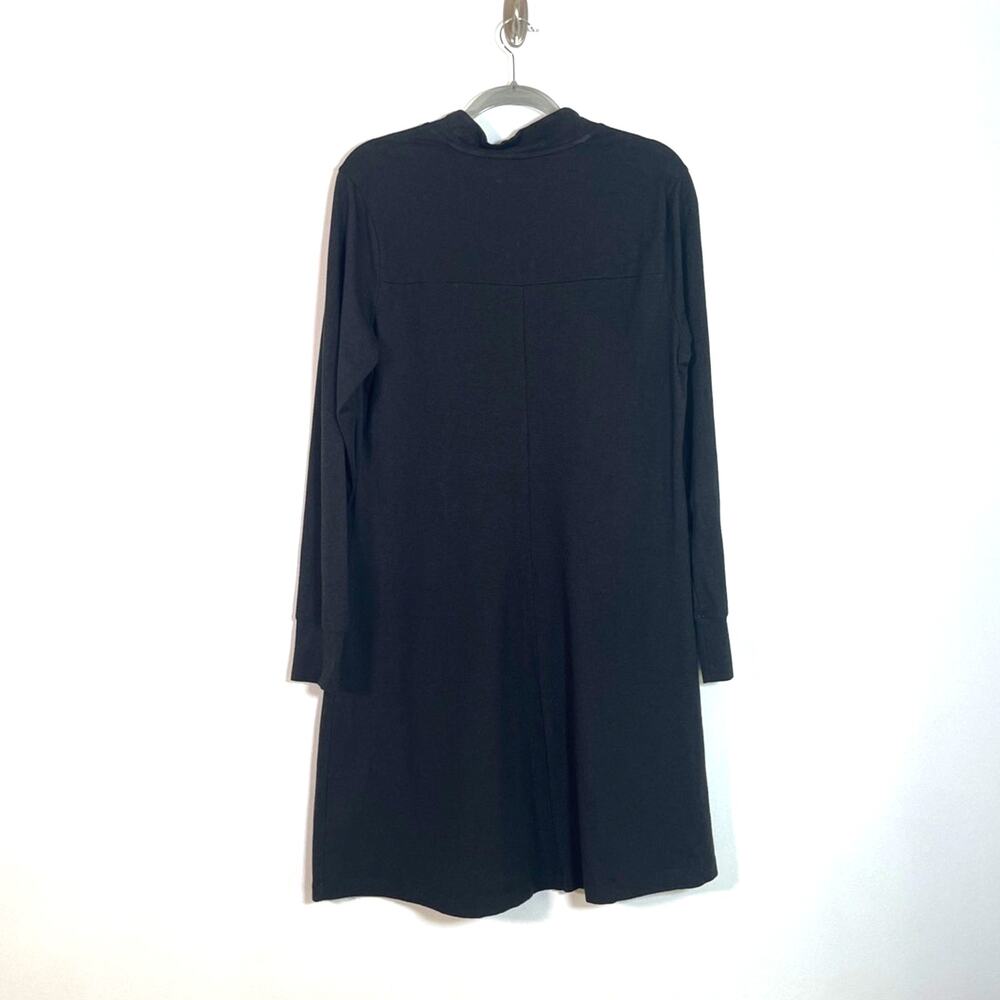 Toad & Co Organic Cotton Tencel Long Sleeve Mock Neck Dress Black Sz XL Outdoors - Picture 3 of 7